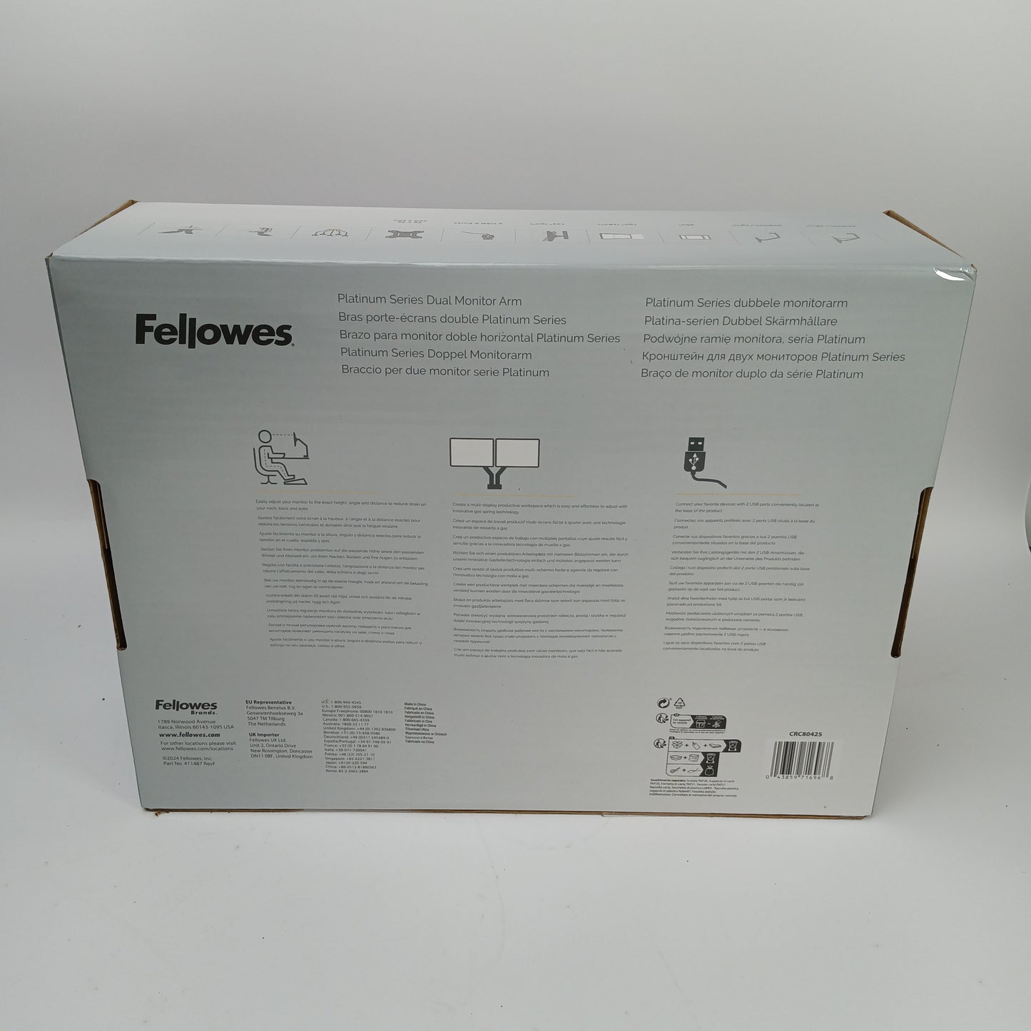 New Fellowes Platinum Series Dual Monitor Arm