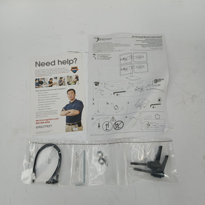 Ergotron DS100 Series Quad-Monitor Desk Stand - Steel - Black