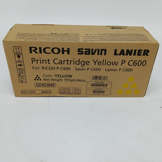 New Ricoh 408313 Yellow P C600 Toner Cartridge