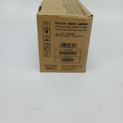 New Ricoh 408313 Yellow P C600 Toner Cartridge