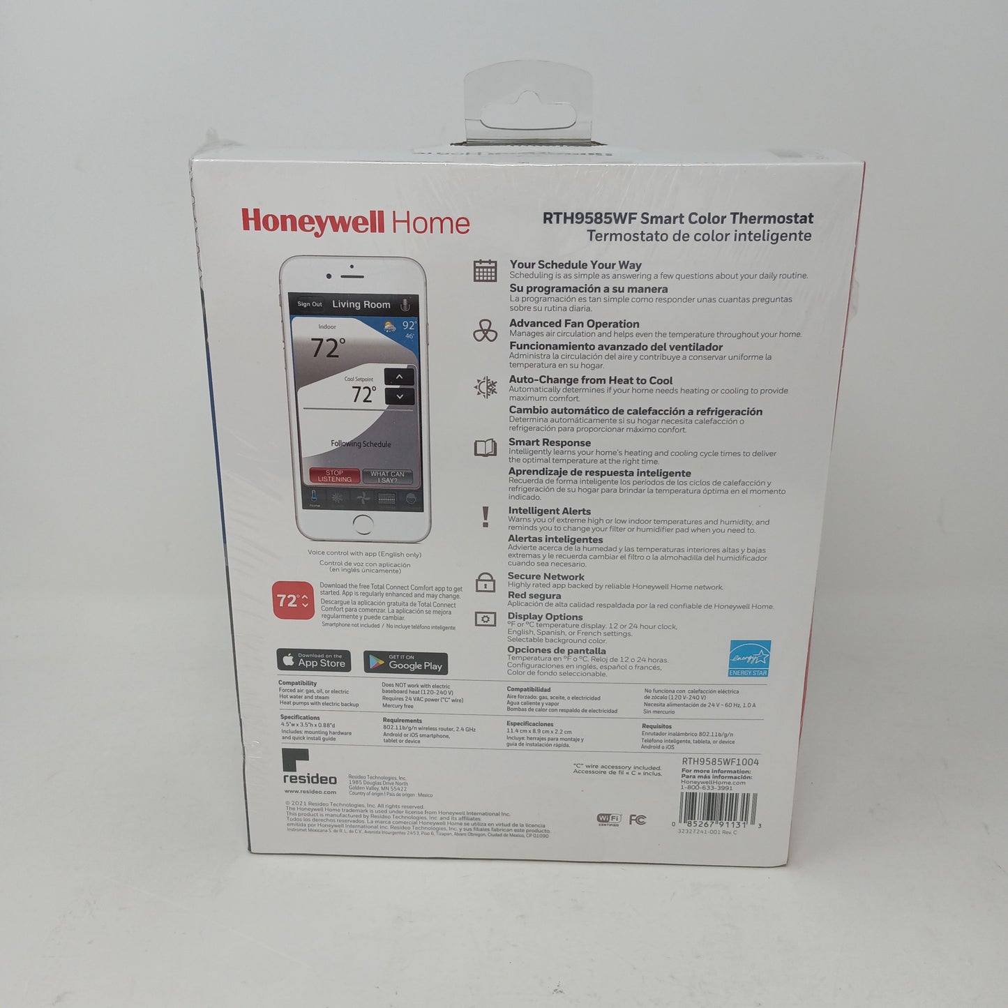 NEW Honeywell Home RTH9585WF Smart Color Thermostat Wi-Fi Touchscreen
