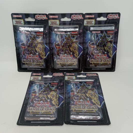 New Lot Of 5 Yu-Gi-Oh Battle Of Chaos Blister Packs