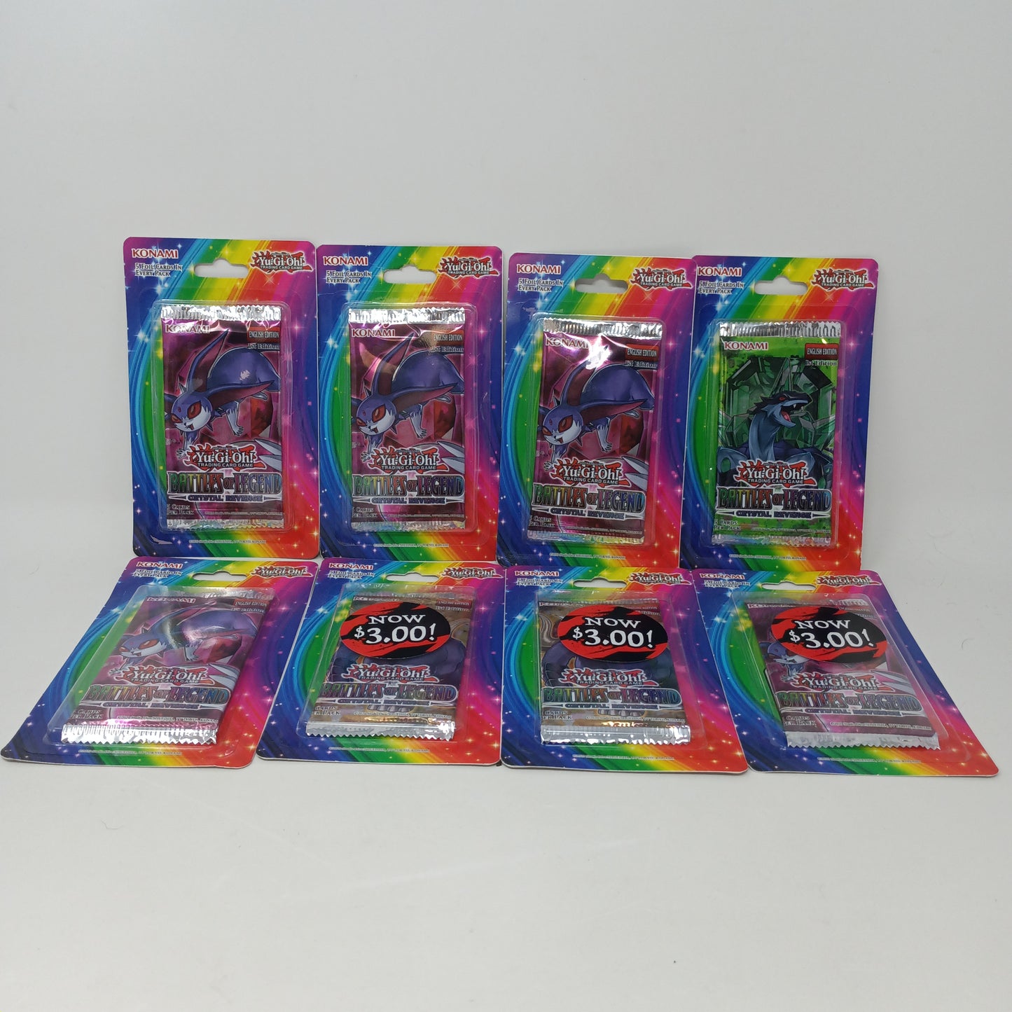 New Sealed Lot Of 8 Yu-Gi-Oh  Crystal Revenge Blister Packs