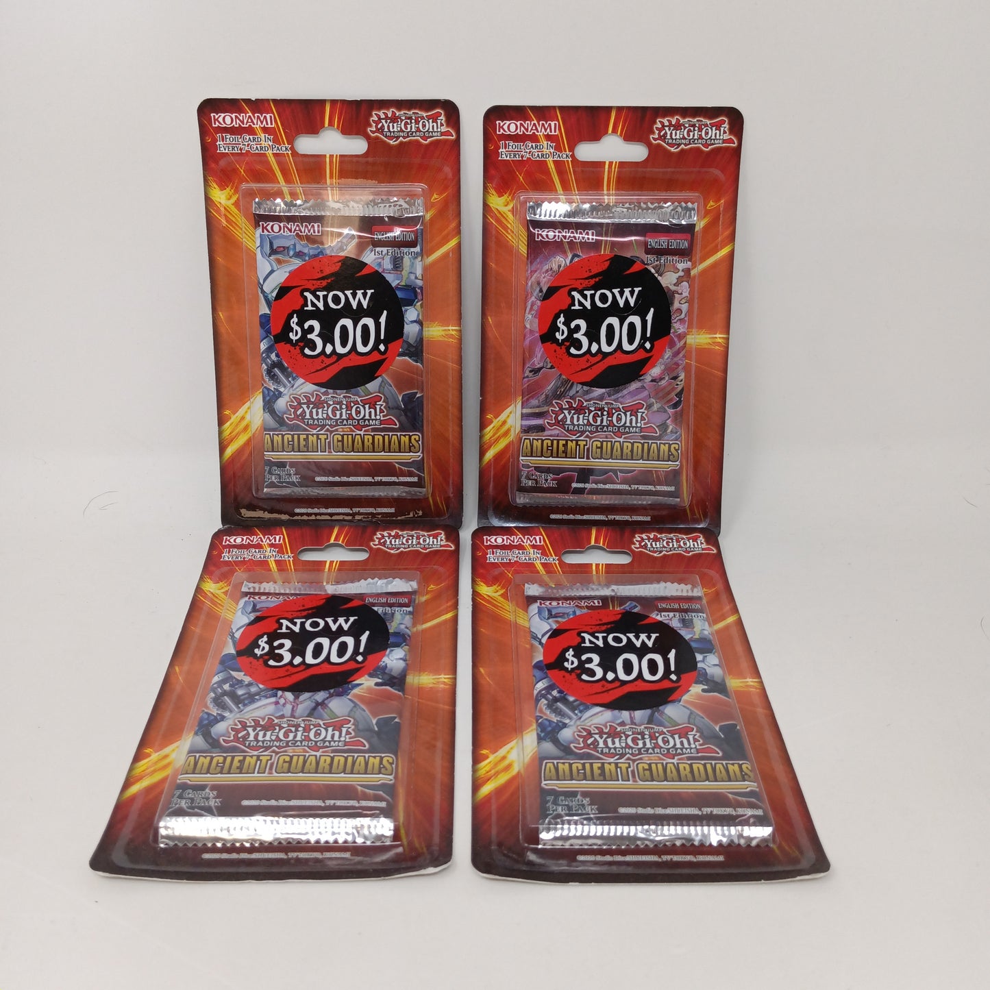 New Sealed Lot Of 4 Yu-Gi-Oh Ancient Guardians Blister Pack