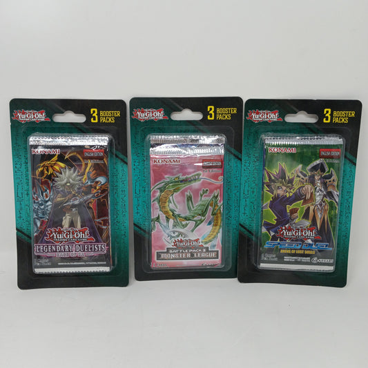 New Lot Of 3 Yu-Gi-Oh Various Packs Blister Packs