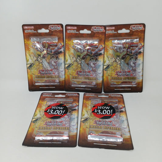 New Sealed Lot Of 5 Yu-Gi-Oh Amazing Defenders Blister Packs