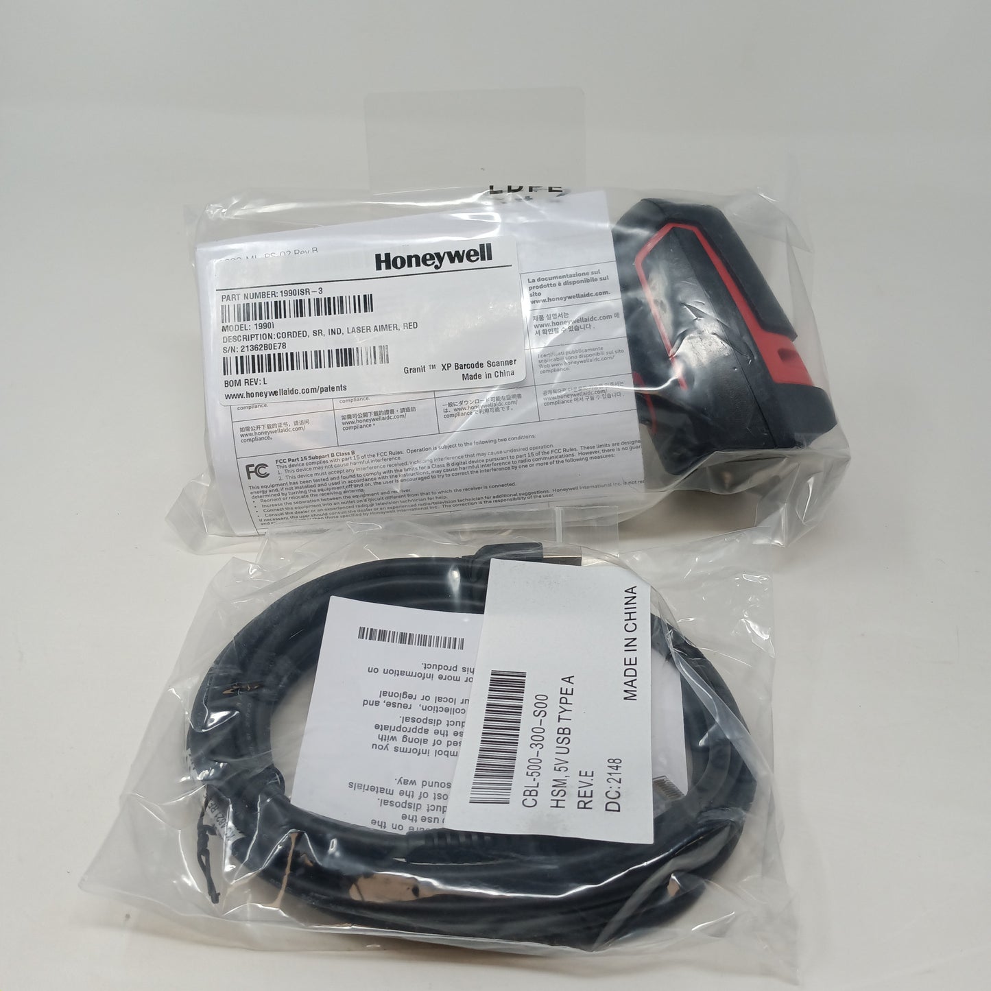 New Honeywell 1990ISR-3USB Granit XP Barcode Scanner