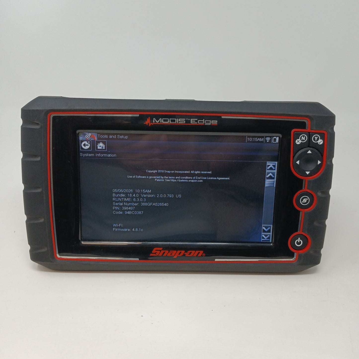 SNAP ON Modis Edge Scanner Diagnostic EEMS341 Software 18.4