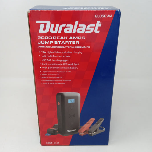 New Duralast GL056WA 2000 Peak Amp Jump Starter