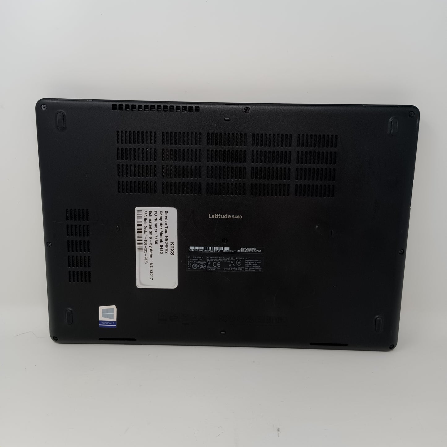 Broken Dell Latitude 5480 3000 14" i5-7440HQ 4GB RAM 60GB SSD/ Missing Key