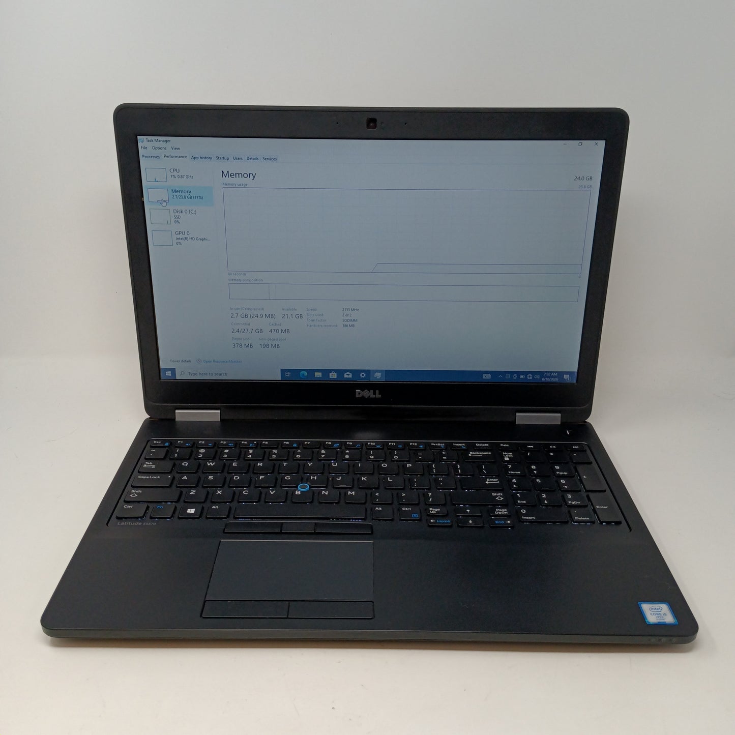 Dell Latitude E5570 15.6" i5 6300U 2.4GHz 24GB RAM 180GB SSD
