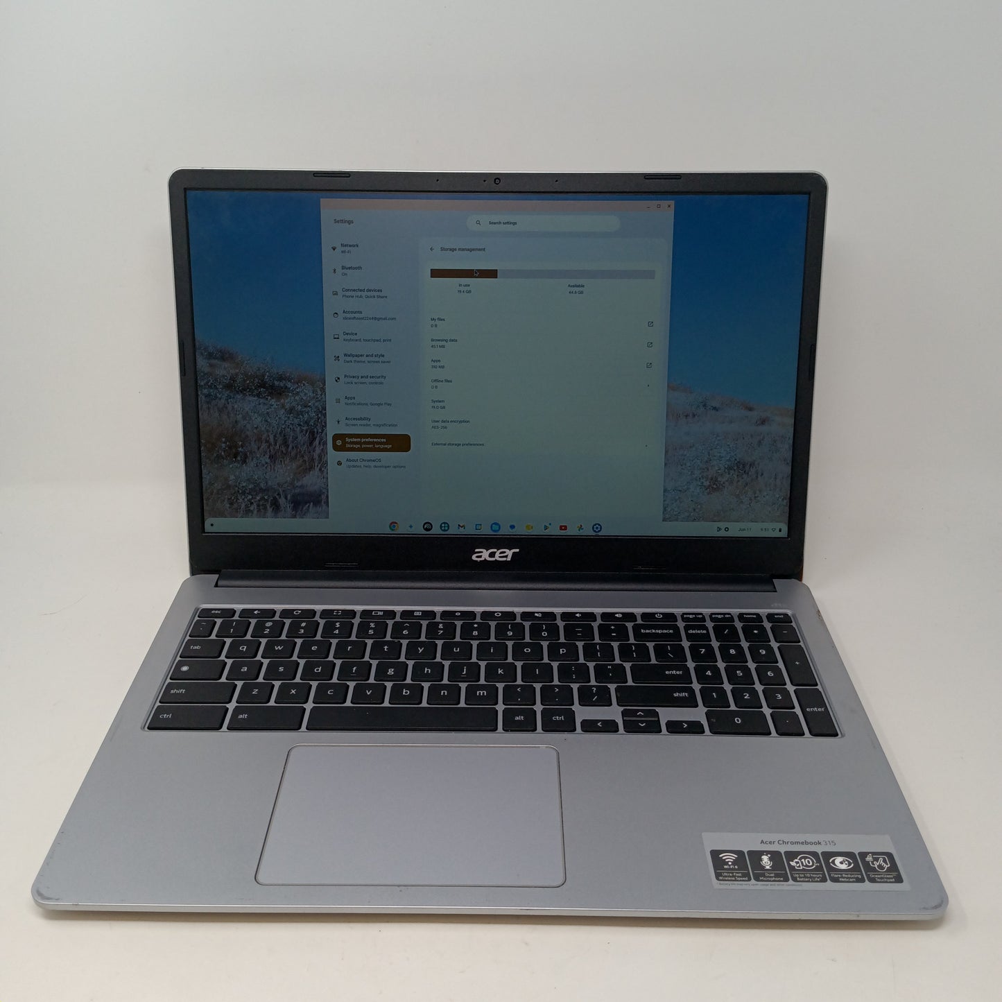 Acer Chromebook 315 CB315-4H 15.6" Celeron N4500 2.8GHz 4GB RAM 64GB HDD