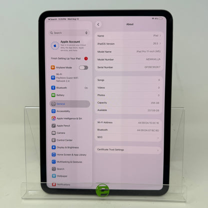 WiFi Only Apple iPad Pro 11" M5 256GB Space Black MDWK4LL/A