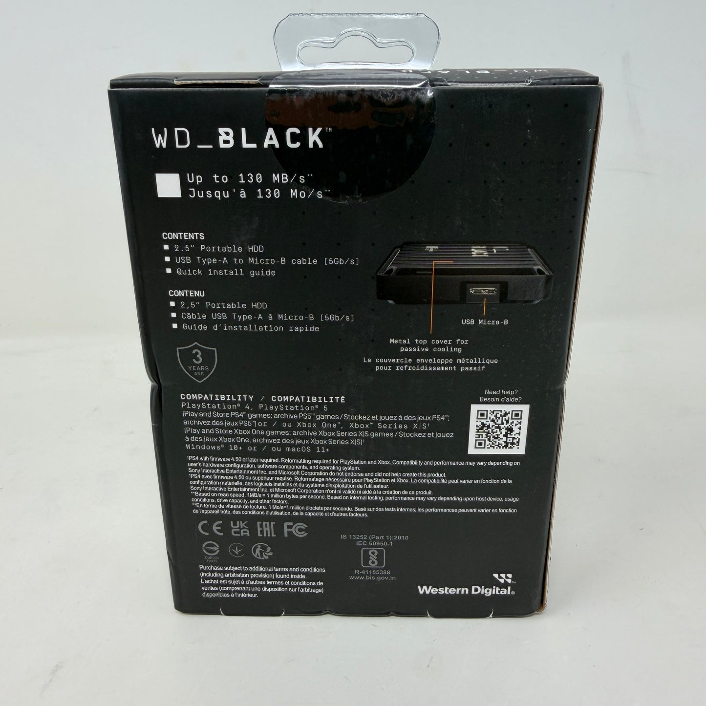 New WD External  P10 Game Drive 5TB USB 3.2 Gen 1 HDD WDBA3A0050BBK-WESN