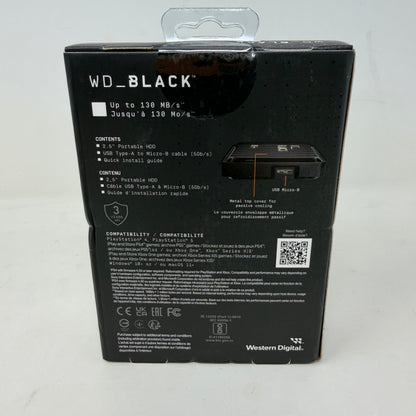 New WD External  P10 Game Drive 5TB USB 3.2 Gen 1 HDD WDBA3A0050BBK-WESN