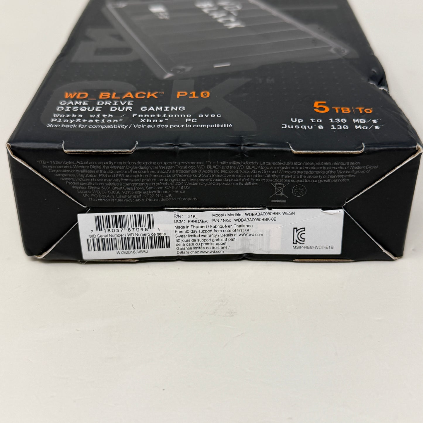 New WD External  P10 Game Drive 5TB USB 3.2 Gen 1 HDD WDBA3A0050BBK-WESN