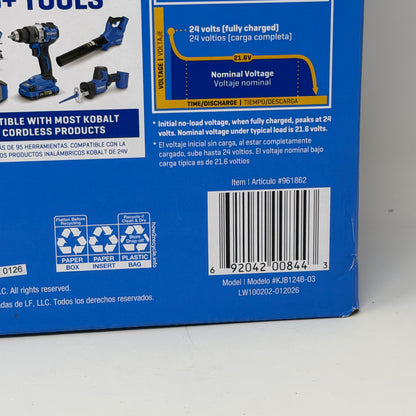New Kobalt KJB 124B-03 24V Max Compact Jobsite Blower