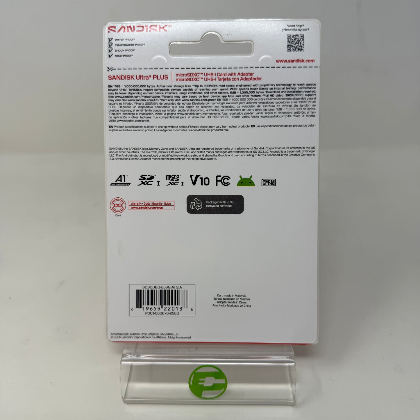 New SanDisk Ultra Plus 256GB 200MB/s High-Speed Memory Card FHD SDSQUBQ-256G-ATG