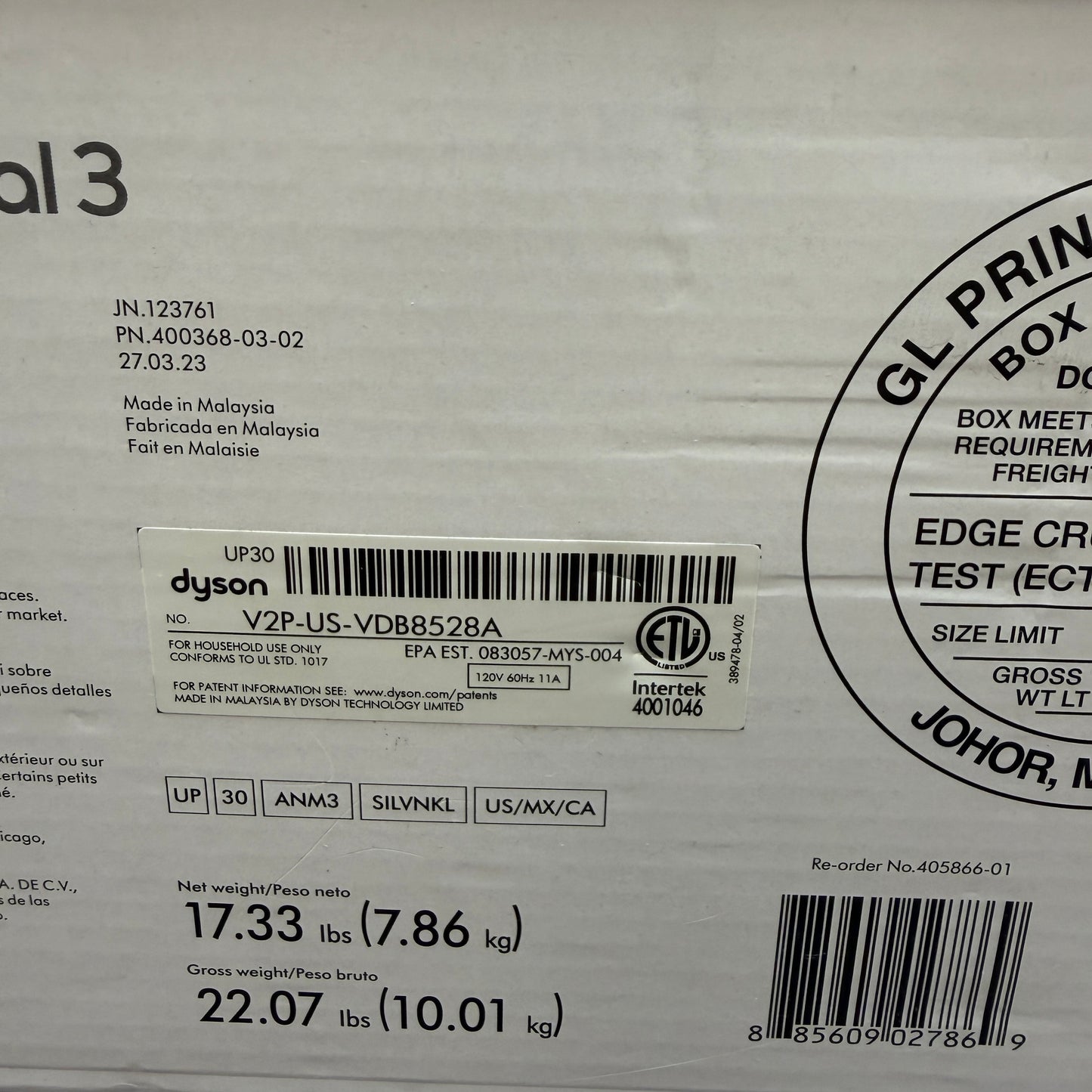 New Dyson Ball Animal 3 Bagless Corded Upright Vacuum Multicolor 405866-01