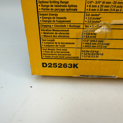 New DEWALT D25263K SDS-Plus Rotary Hammer Drill Kit