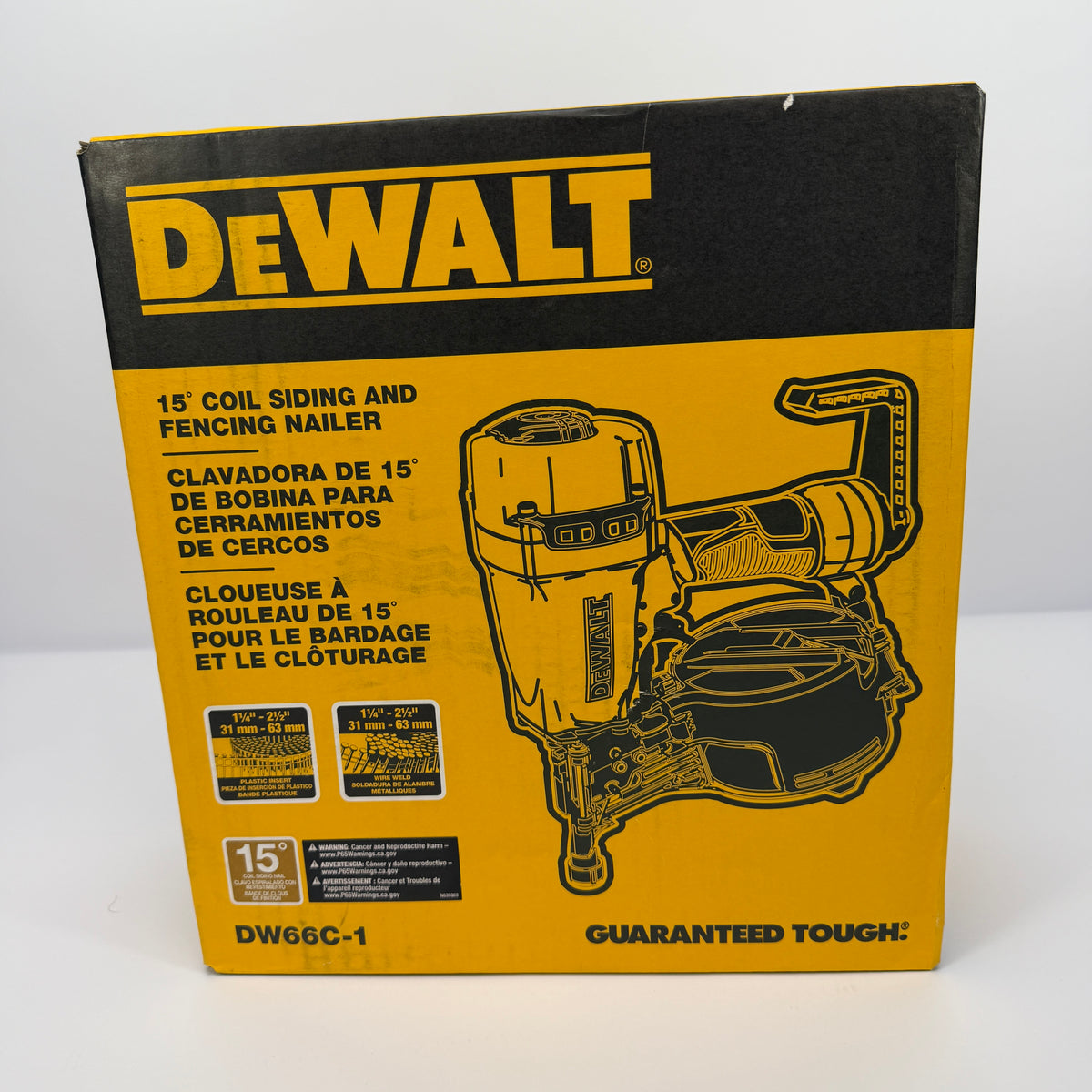 New DeWalt DW66C-1 15-Degree Coil Siding and Fencing Nailer