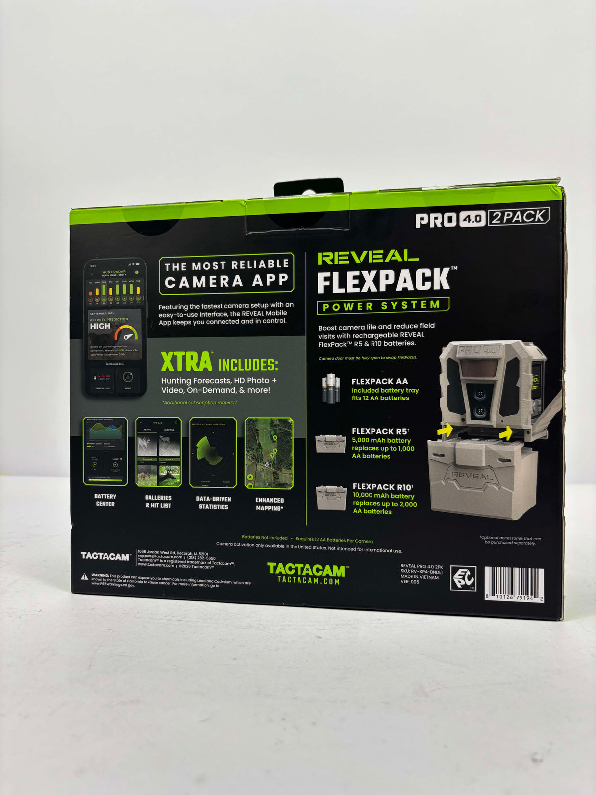 New Tactacam Reveal XPro 4.0 Cellular Trail Camera RV-XP4-BNDL1 2 Pack