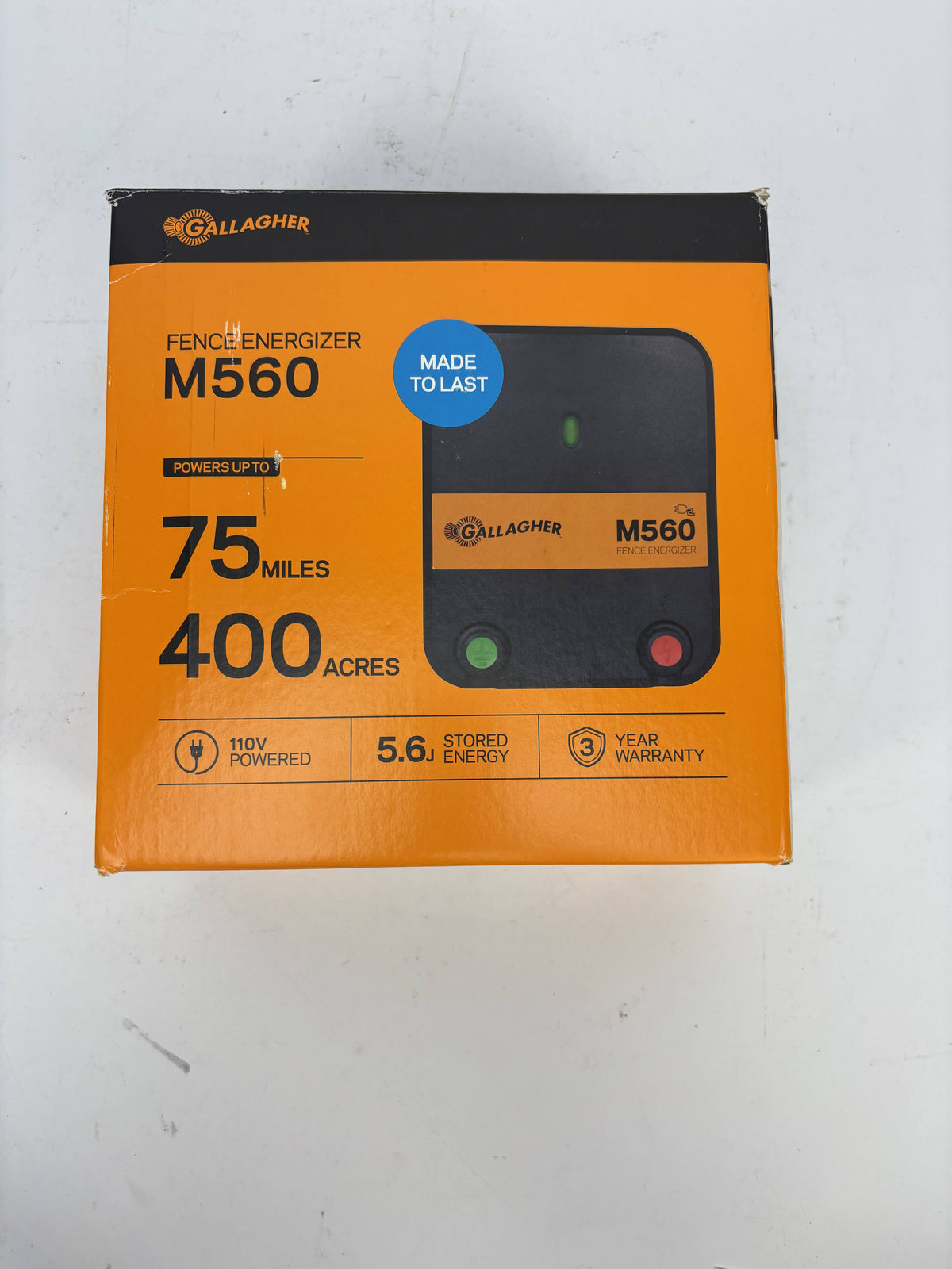 New Gallagher M560 Fence Energizer 75 Mile 400 Acre 110V 5.6J