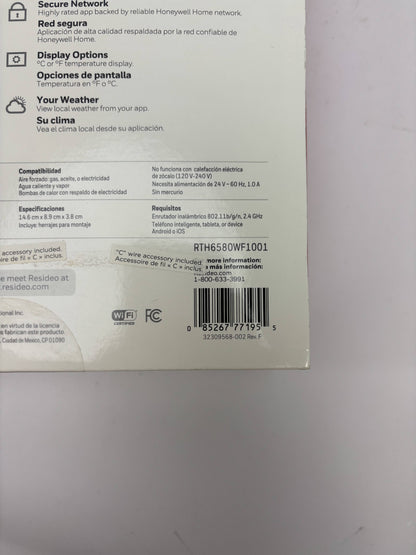 New Honeywell Wi-Fi Programmable Thermostat White RTH6580WF