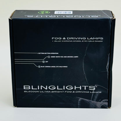 BlingLights Ultra Bright Fog & Driving Lamps 3" Blue Corona Angel Eye BL5000K